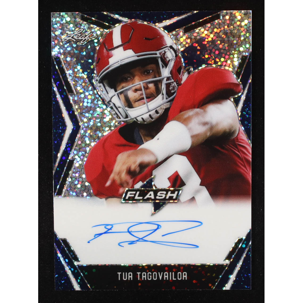 Tua Tagovailoa 2020 Leaf Flash Autographs Blue #PATT1 RC #22/35 at PristineAuction.com