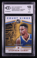 Stephen Curry 2017-18 Donruss Court Kings Press Proof Orange #35 #35/99 (BCCG 10) at PristineAuction.com