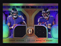 Marquise Brown / Lamar Jackson 2020 Panini Gold Standard Golden Pairs Jerseys #5 #169/199 at PristineAuction.com