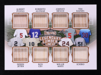 2020 Leaf Lumber Kings Legendary Lumber Lineup #LLL04 Albert Pujols / Roberto Alomar / Derek Jeter / Ron Cey / Johnny Bench / Tim Raines / Willie Mays / Ichiro Suzuki #19/25 at PristineAuction.com