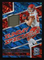 Travis Kelce 2024 Panini Spectra Sunday Spectacle Materials Neon Blue #5 #42/60 at PristineAuction.com