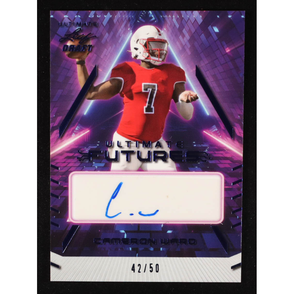 Cameron Ward 2022 Leaf Ultimate Draft Ultimate Futures Autographs Blue #UFCW1 RC #42/50 at PristineAuction.com