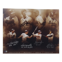 Dale Murphy, David Justice, Andrew Jones & Gary Sheffield Signed Braves 16x20 Photo With (4) Career Stat Inscriptions (Beckett) at PristineAuction.com