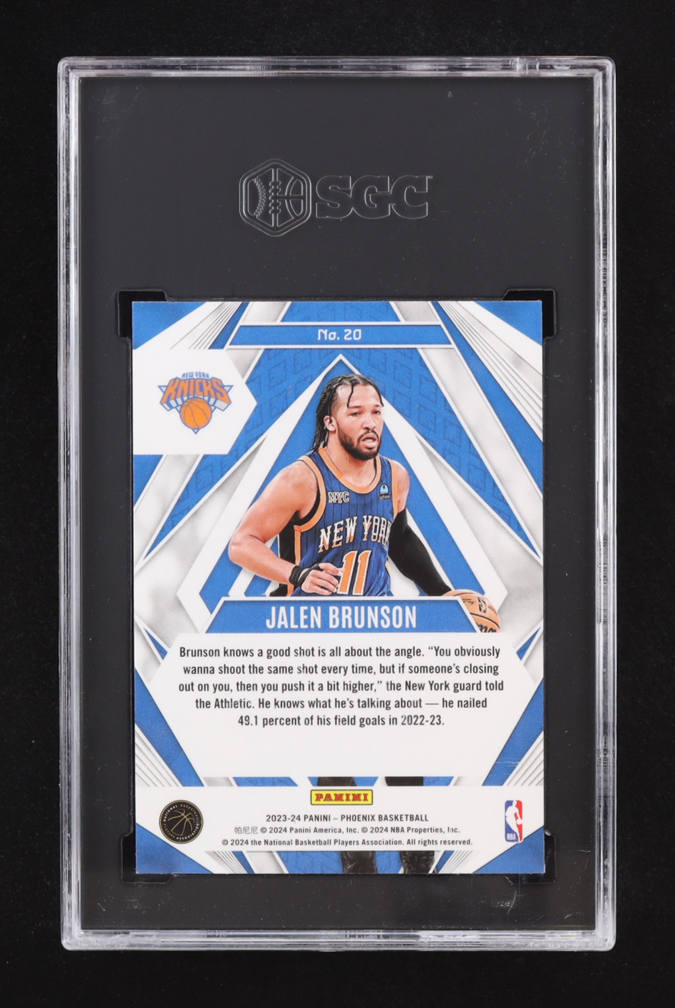 Jalen Brunson 2023-24 Panini Phoenix Paragon Red Ice #20 (SGC 9.5) at PristineAuction.com Jalen Brunson 2023-24 Panini Phoenix Paragon Red Ice #20 (SGC 9.5) at PristineAuction.com
