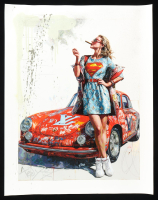 "Couture Kyrptonite" 18x24 2025 Original Painting on Rolled Canvas by Tadas Zaicikas | TedyZet (Zaicikas) at PristineAuction.com
