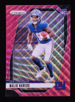 Malik Nabers 2024 Panini Prizm Prizms Pink Wave #370 RC at PristineAuction.com
