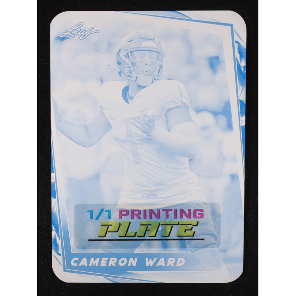 Cameron Ward 2024 Leaf Football Blaster Cyan Printing Plate #NNO RC #1/1 at PristineAuction.com