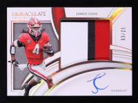 James Cook 2022 Immaculate Collection Collegiate Premium Patch Rookie Autographs Gold #47 #03/25 RC at PristineAuction.com