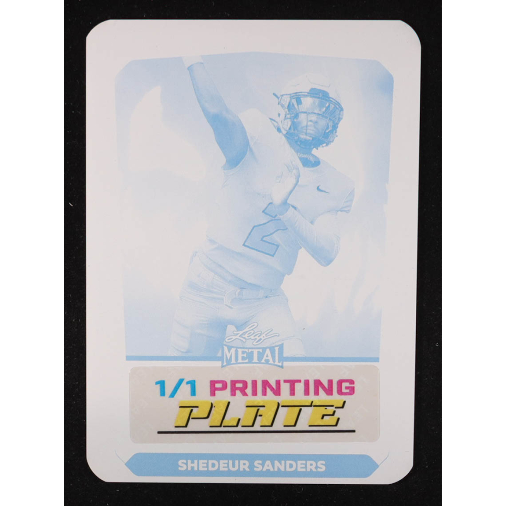 Shedeur Sanders 2024 Leaf Halloween Exclusive Cyan Printing Plate #NNO RC #1/1 at PristineAuction.com