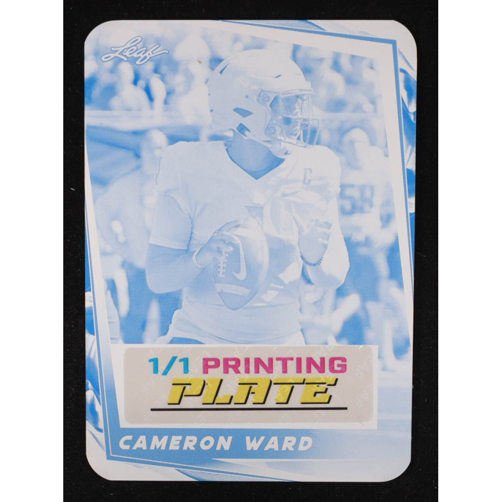 Cameron Ward 2024 Leaf Football Blaster Base Cyan Printing Plate #NNO RC #1/1 at PristineAuction.com