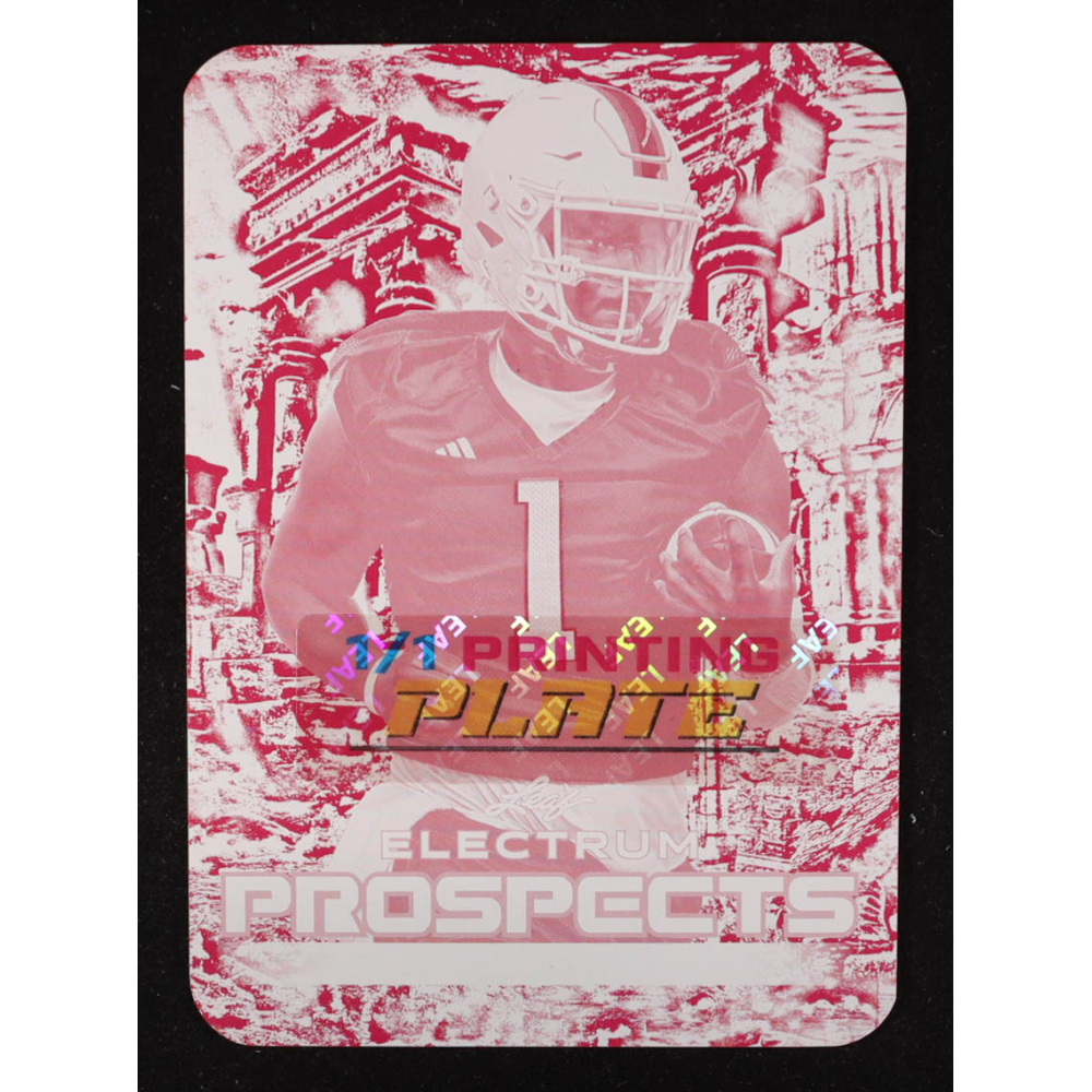 Cameron Ward 2024 Leaf Electrum Football Prospects Magenta Printing Plate #NNO RC #1/1 at PristineAuction.com