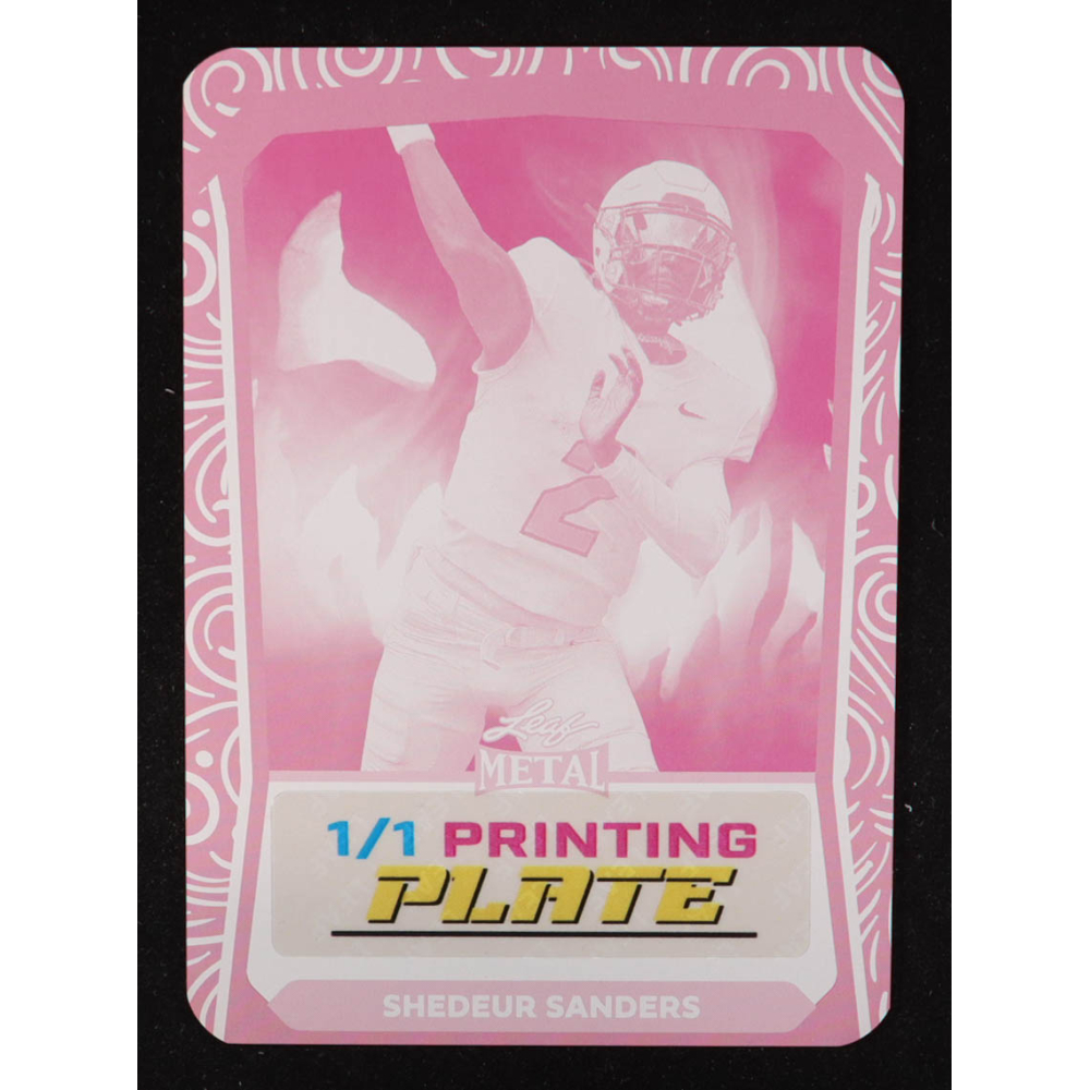 Shedeur Sanders 2024 Leaf Halloween Exclusive Magenta Printing Plate #NNO RC #1/1 at PristineAuction.com