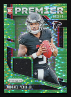 Michael Penix Jr. 2024 Panini Prizm Premier Jerseys Neon Green Pulsar #9 RC at PristineAuction.com
