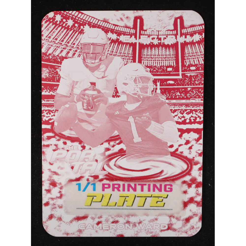 Cameron Ward 2024 Leaf Electrum Football The Portal Magenta Printing Plate #NNO RC #1/1 at PristineAuction.com