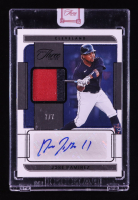 Jose Ramirez 2022 Panini Three and Two Jersey Autographs Black #6 #7/7 at PristineAuction.com
