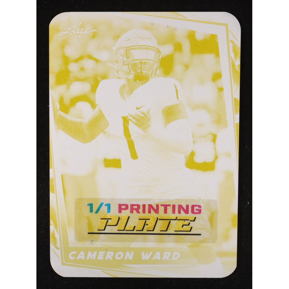 Cameron Ward 2024 Leaf Football Blaster Yellow Printing Plate #NNO RC #1/1 at PristineAuction.com Cameron Ward 2024 Leaf Football Blaster Yellow Printing Plate #NNO RC #1/1 at PristineAuction.com