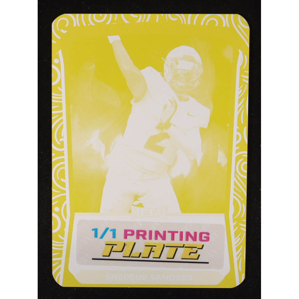 Shedeur Sanders 2024 Leaf Halloween Exclusive Yellow Printing Plate #NNO RC #1/1 at PristineAuction.com Shedeur Sanders 2024 Leaf Halloween Exclusive Yellow Printing Plate #NNO RC #1/1 at PristineAuction.com