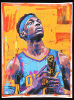 "Shai Gilgeous- Alexander in Color" 18x24 2025 Original Mixed Media by Tadas Zaicikas | TedyZet (Zaicikas) at PristineAuction.com