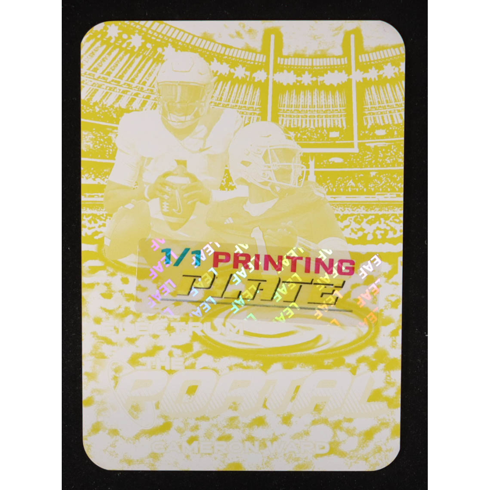 Cameron Ward 2024 Leaf Electrum Football The Portal Yellow Printing Plate #NNO RC #1/1 at PristineAuction.com