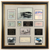 Eddie Rickenbacker Signed Custom Framed Check Collage Display (Beckett) at PristineAuction.com