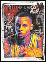 "Stephen Curry_Street Vibes #2" 18x24 2025 Original Mixed Media by Tadas Zaicikas | TedyZet (Zaicikas) at PristineAuction.com