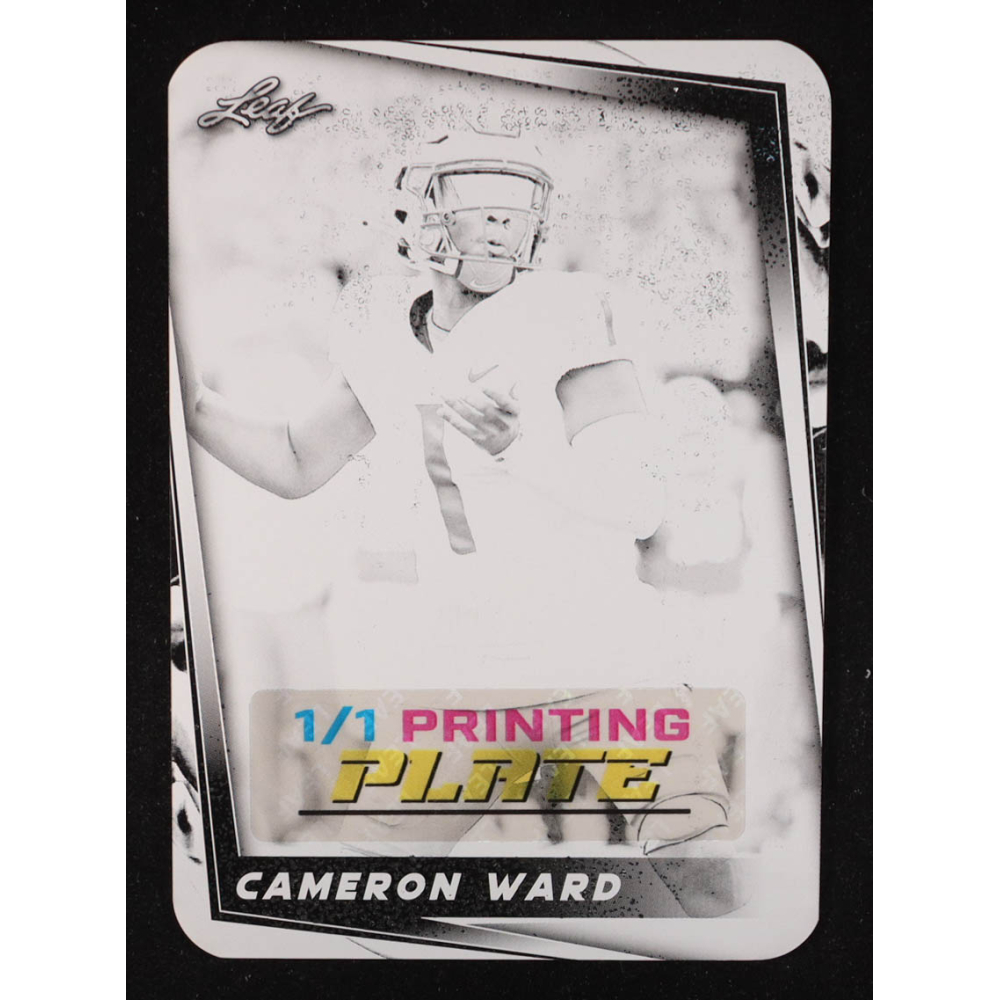 Cameron Ward 2024 Leaf Football Blaster Black Printing Plate #NNO RC #1/1 at PristineAuction.com