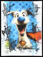 "Krypto's Frenzy" 18x24 2025 Original Mixed Media by Tadas Zaicikas | TedyZet (Zaicikas) at PristineAuction.com