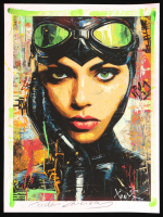 "Catwoman in Neon" 18x24 2025 Original Mixed Media by Tadas Zaicikas | TedyZet (Zaicikas) at PristineAuction.com