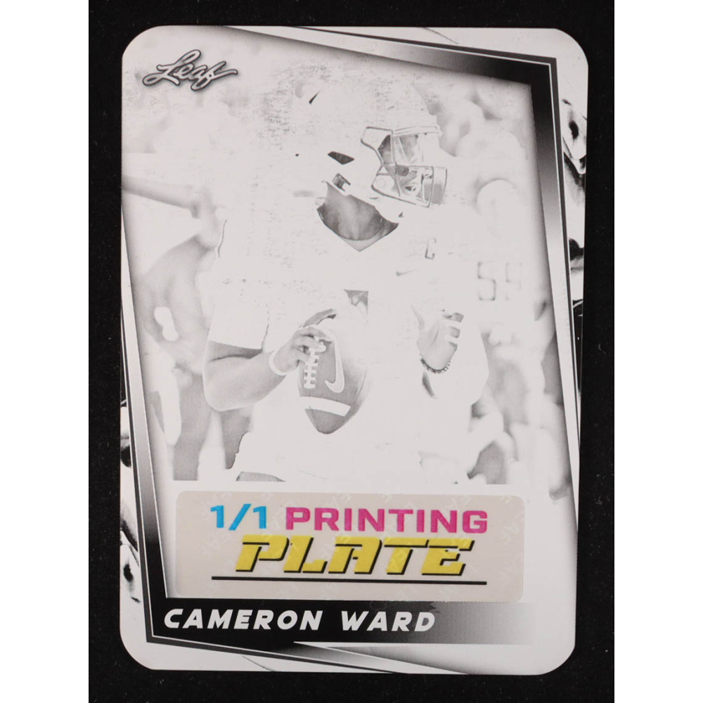 Cameron Ward 2024 Leaf Football Blaster Black Printing Plate #NNO RC #1/1 at PristineAuction.com