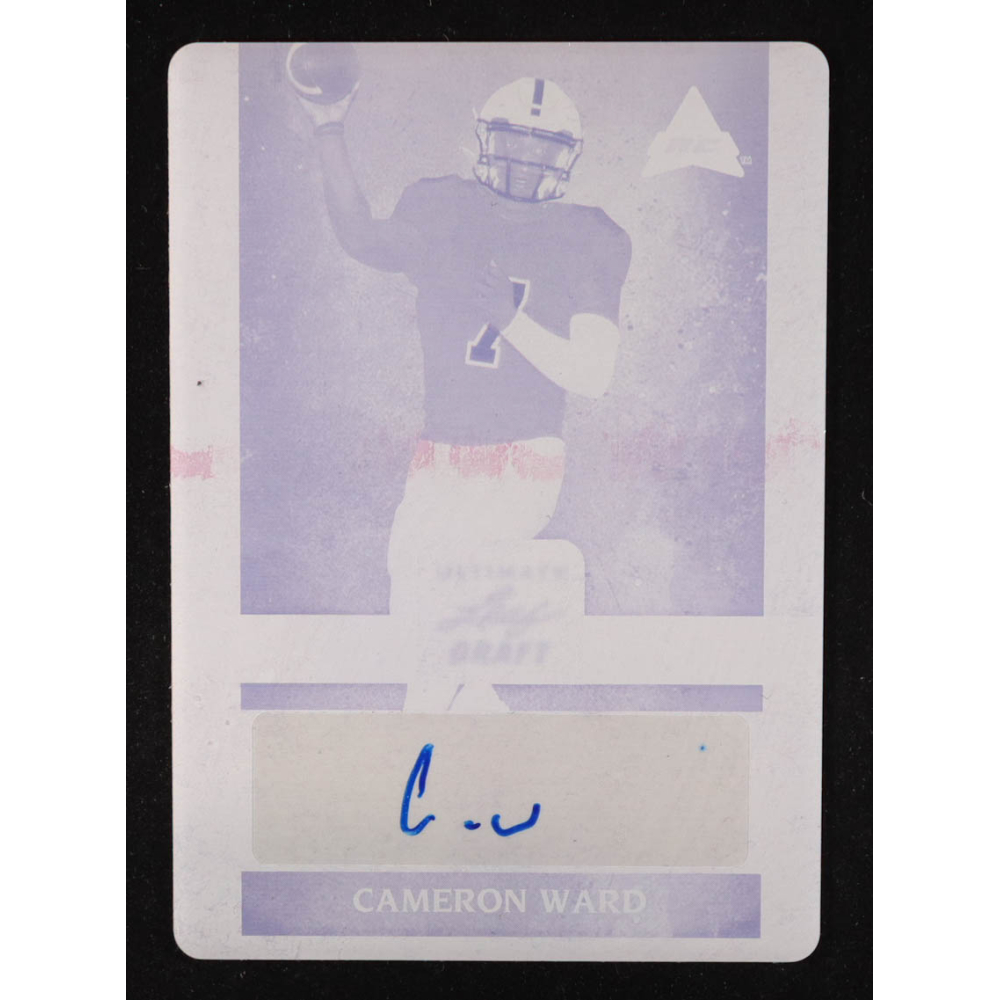 Cameron Ward 2022 Leaf Ultimate Draft Autograph Magenta Printing Plate #NNO RC #1/1 at PristineAuction.com