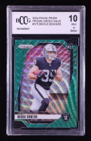 Brock Bowers 2024 Panini Prizm Prizms Green Wave #315 RC (BCCG 10) at PristineAuction.com