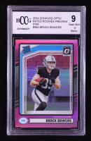 Brock Bowers 2024 Donruss Optic Rated Rookies Preview Pink #394 RC (BCCG 9) at PristineAuction.com
