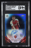 Martin Odegaard 2023-24 Topps Chrome UEFA Club Competitions Chrome Autographs Blue Refractors #CAOM #101/150 (SGC 9 | Auto 10) at PristineAuction.com