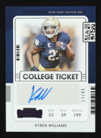 Kyren Williams 2022 Panini Chronicles Draft Picks Contenders College Ticket Autographs #15 RC at PristineAuction.com