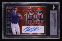 Matt Shaw 2023 Leaf Metal Baseball Top 100 Autographed Pulsar Orange Pre-Production Proof #NNO RC #1/1 (Leaf) at PristineAuction.com