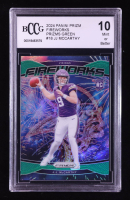 JJ McCarthy 2024 Panini Prizm Fireworks Prizms Green #18 RC (BCCG 10) at PristineAuction.com