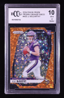 JJ McCarthy 2024 Panini Prizm Prizms Orange Disco #400 RC (BCCG 10) at PristineAuction.com