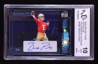 Brock Purdy 2023 Pro Set Pure Action Ink Holographic Platinum #AIBP1 #3/4 (BCCG 10) at PristineAuction.com