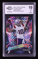Drake Maye 2024 Topps Chrome Future Stars Xfractors #FS3 RC (BCCG 10) at PristineAuction.com