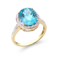 5.19 CTW Topaz & Natural Diamond Ring Mounted in 10K Yellow Gold H-I, I1-2 | Estimated Retail Value: $4,280 at PristineAuction.com