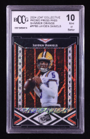 Jayden Daniels 2024 Leaf Collective Promo Press Pass Shimmer Orange #PPB3 RC #33/299 (BCCG 10) at PristineAuction.com