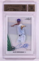 Alex Bregman 2015 Leaf 25th Clear Acetate Autographs Green #AB1 RC #03/10 (BGS 10 | Autograph Graded 10) at PristineAuction.com