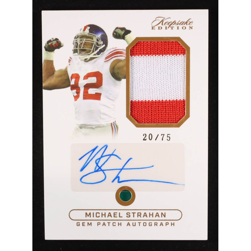 Michael Strahan 2024 Keepsake Edition Gem Patch Autograph #12 #20/75 at PristineAuction.com