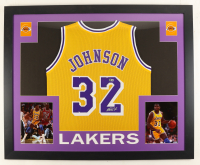 Magic Johnson Signed Custom Framed Jersey Display (Beckett) at PristineAuction.com