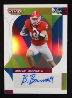 Brock Bowers 2023 Leaf Vivid Prismatic White Autograph #BABB2 #5/6 RC at PristineAuction.com