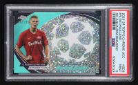 Erling Haaland 2023-24 Topps Chrome UEFA Club Competitions Starball Debuts Aqua Mini Diamond Refractors #SD3 #148/199 (PSA 9) at PristineAuction.com