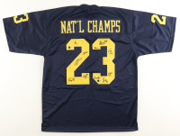 2023 National Champions Team-Signed Jersey By (11) with J.J. McCarthy, Tommy Doman, Greg Crippen, Zeke Berry (Beckett) at PristineAuction.com