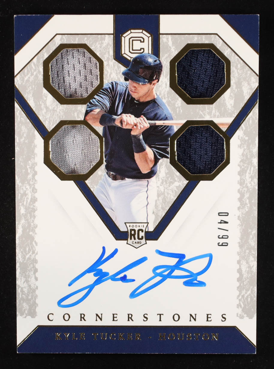 Kyle Tucker 2019 Panini Cornerstones Rookie Quad Relic Autographs #12 #04/99 at PristineAuction.com Kyle Tucker 2019 Panini Cornerstones Rookie Quad Relic Autographs #12 #04/99 at PristineAuction.com