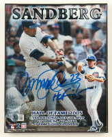 Ryne Sandberg Signed Cubs Custom Framed Photo Display Inscribed "HOF 05" (Beckett) at PristineAuction.com