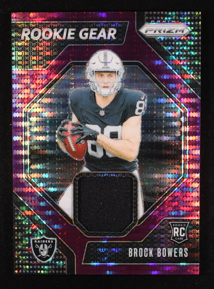 Brock Bowers 2024 Panini Prizm Rookie Gear Purple Pulsar #3 RC